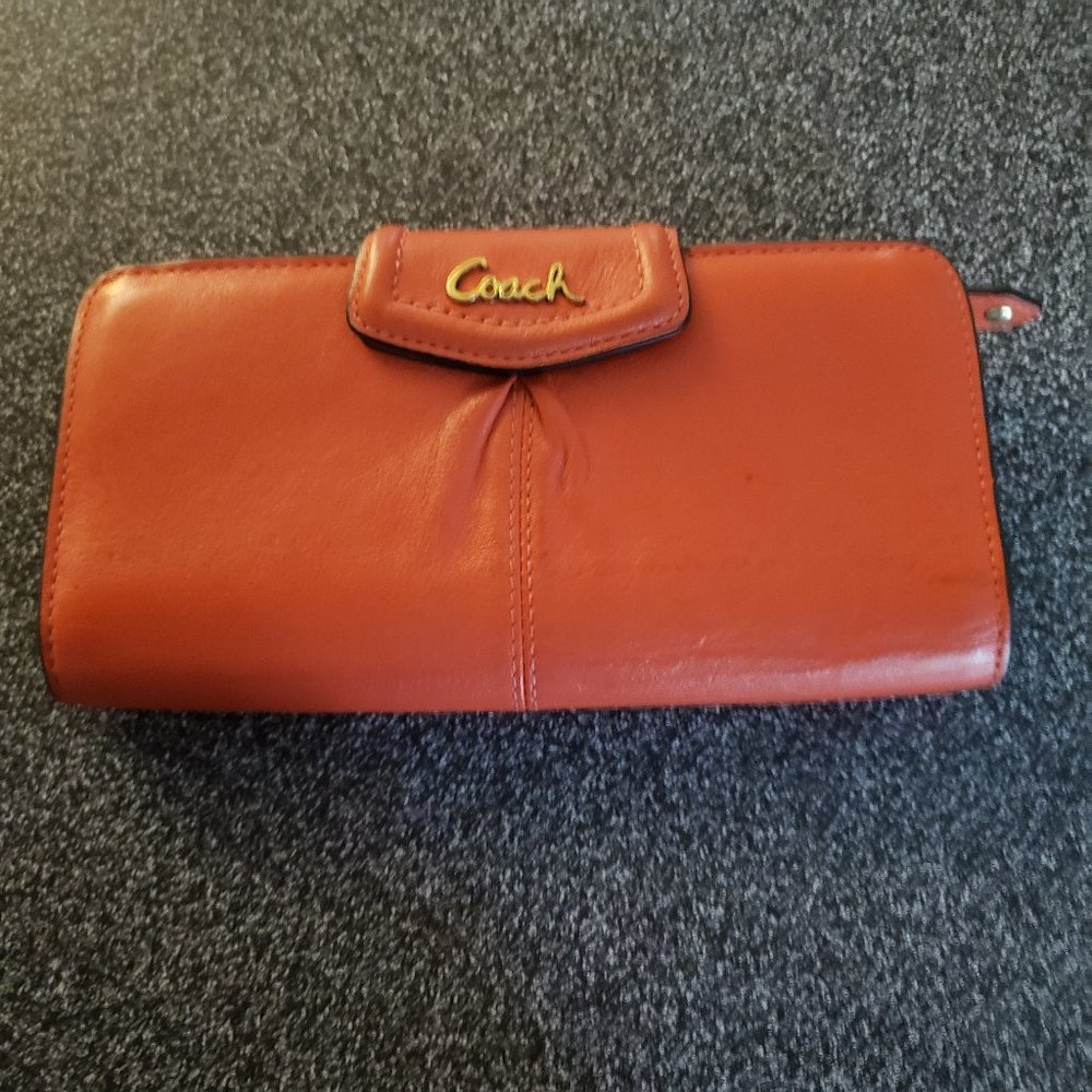 COACH BIFOLD WALLET ORANGE